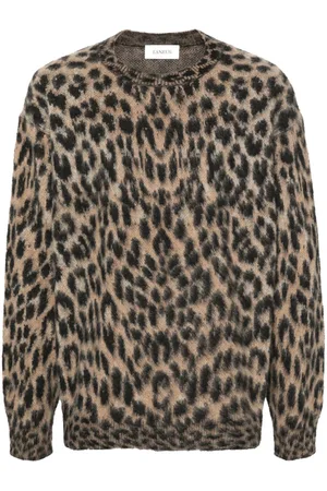 LANEUS Leopard-pattern sweater