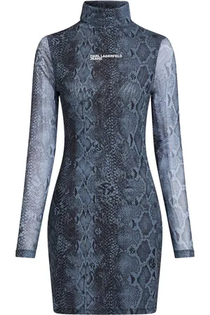 Karl Lagerfeld Snake-print mesh dress