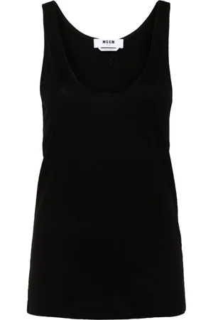 Msgm Logo-embroidered tank top