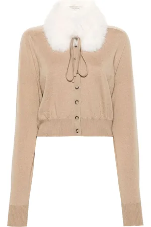 Sportmax Detachable-collar wool cardigan