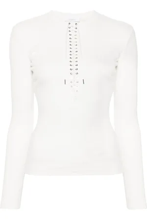 Paco rabanne Fine-ribbed lace-up top