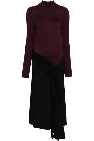 Victoria Beckham Tie-detail high-neck midi dress