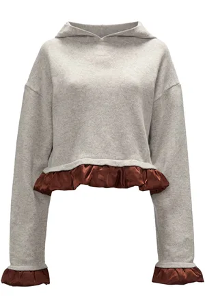 J.W.Anderson Satin-trimmed cropped hoodie
