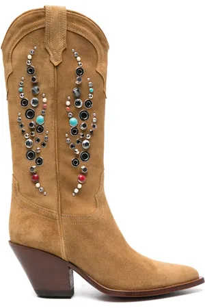 SONORA Studded suede cowboy boots