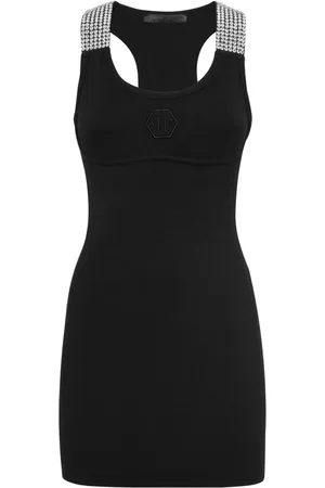 Philipp Plein Crystal-embellished tank minidress