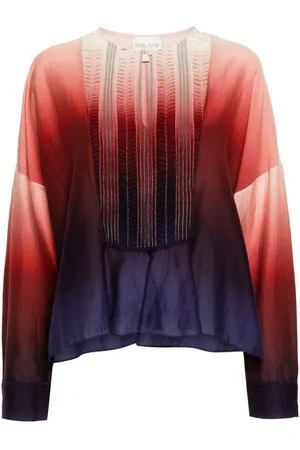 FORTE FORTE Gradient-effect pleat-detail blouse