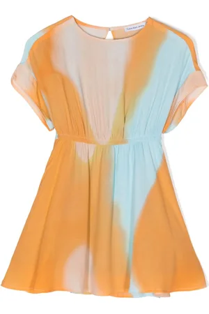 Calvin Klein Graphic-print pleated mini dress