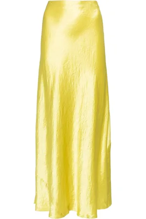 Vince A-line satin midi skirt