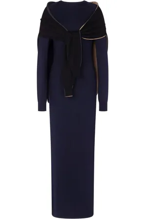 Moschino Attached-scarf virgin-wool dress