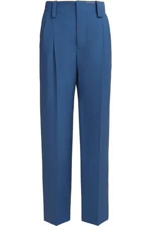Marni Embroidered-logo virgin wool trousers