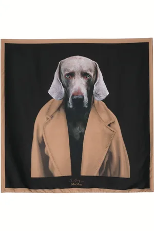 Max Mara Dog-print silk scarf