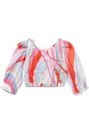 PUCCI Junior Iride-print cotton blouse