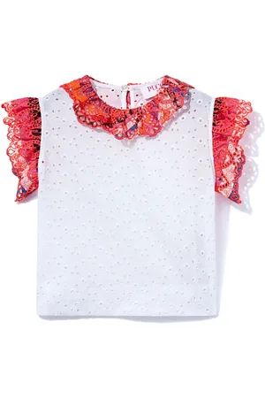 PUCCI Junior Broderie-anglaise cotton blouse