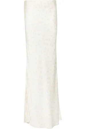 ROTATE Printed satin maxi skirt