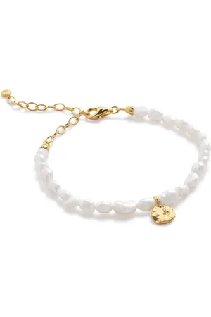 Monica Vinader Capri Keshi Pearl Disc pendant bracelet