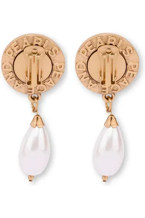 Moschino Peace and Pearls drop earrings