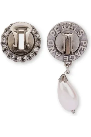 Moschino Peace and Pearls drop earrings