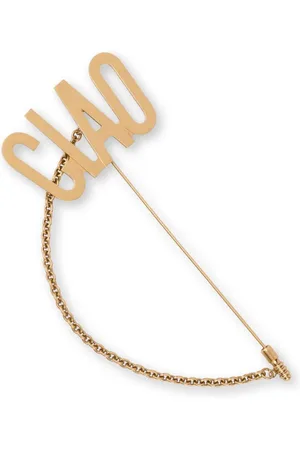 Moschino Ciao-lettering chain-detail brooch