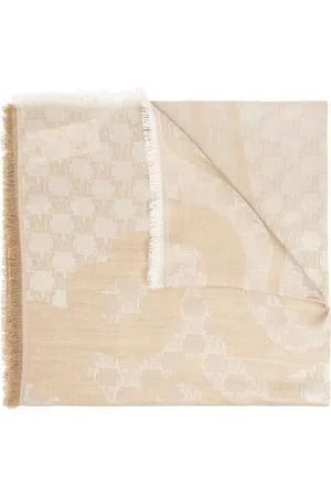 Max Mara Monogram-jacquard fringe-trim scarf