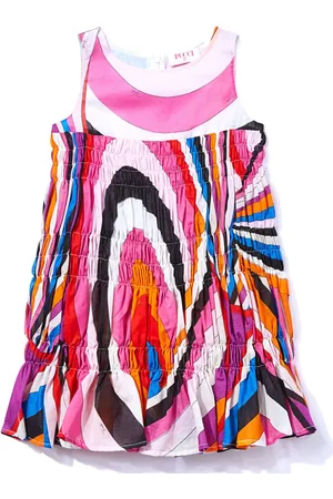 PUCCI Junior Iride-print smocked dress