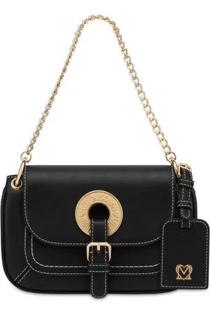 Moschino Buckled faux-leather shoulder bag