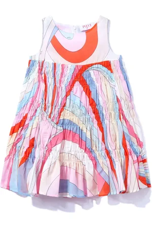 PUCCI Junior Iride-print smocked dress