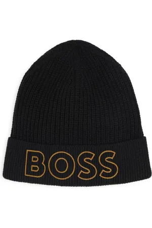 HUGO BOSS Logo-embroidered cotton beanie