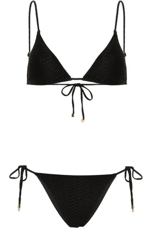 Noire Swimwear Nikki snakeskin-effect bikini set