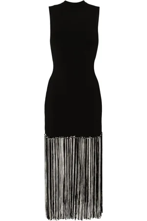 Sandro Sleeveless fringed midi dress