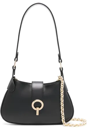 Sandro Foldover-top leather shoulder bag