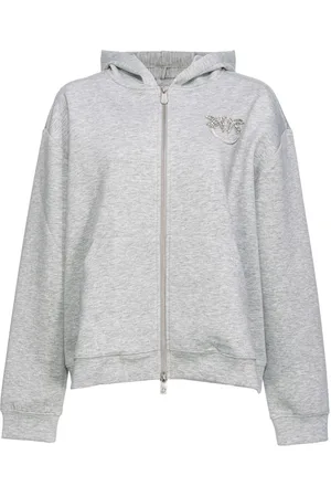 Pinko Love Birds-embellished zip-up hoodie