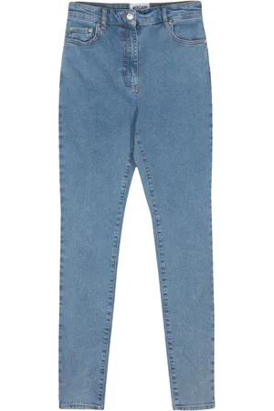 Moschino Logo-engraved button jeans