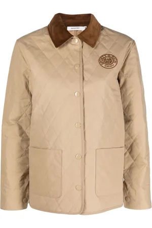 Sporty & Rich Logo-embroidered diamond-quilted jacket