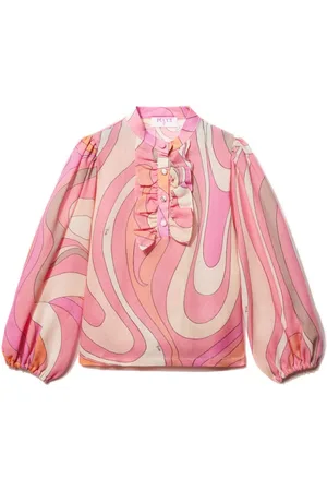 PUCCI Junior Marmo-print wool blouse
