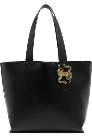 Roberto Cavalli Snake-appliqu?? zipped tote bag