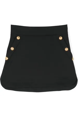 Balmain Embossed-buttons skirt