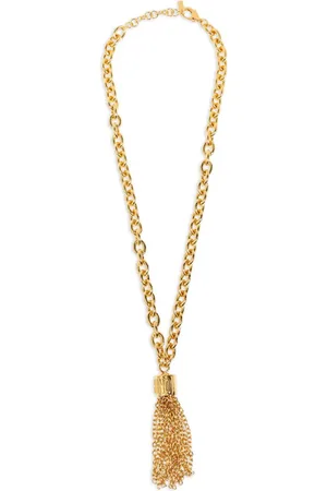 Moschino Dangling-chain brass necklace