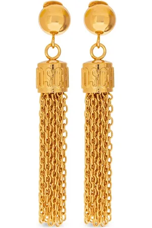 Moschino Dangling-chain clip-on earrings
