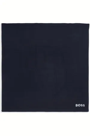 HUGO BOSS Logo-embroidered knitted blanket