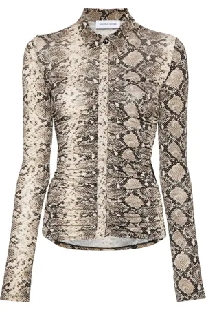 Marine Serre Python-print draped blouse