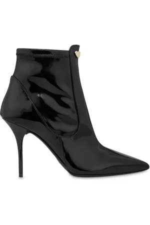 Moschino Pointed-toe patent-finish ankle boots