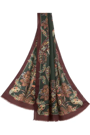 Etro Paisley-print wool-silk blend scarf