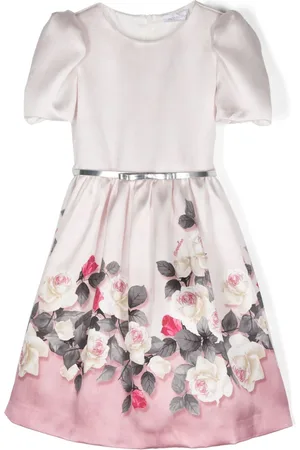 MONNALISA Floral-print satin dress