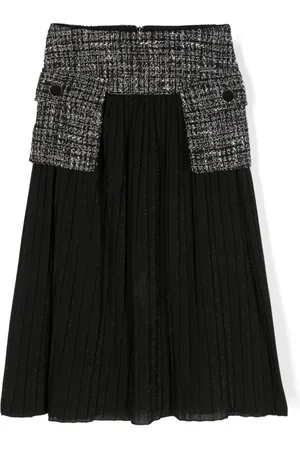 MONNALISA Lurex maxi pleated skirt