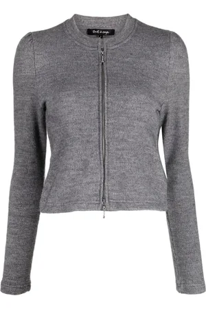tout a coup M??lange fine-ribbed cropped cardigan