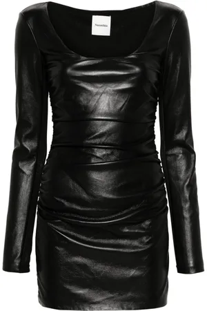 Nanushka Ruched faux-leather minidress