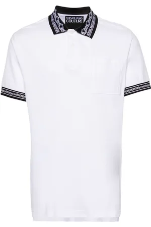 VERSACE Contrasting-trim piqu?? polo shirt