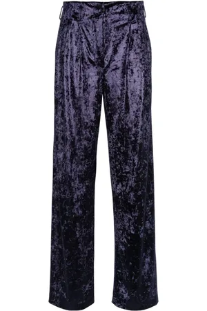 GENNY Velour straight-leg trousers