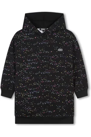 DKNY Logo-patch hooded dress
