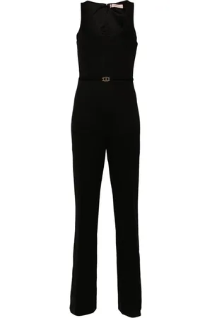 Twin-Set Logo-plaque flared jumpsuit